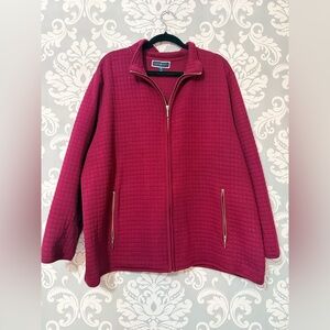 Karen Scott Burgundy Quilted Zip Up Jacket